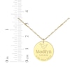 Thumbnail Image 4 of Baby Name & Stats Scalloped Disc Necklace 10K Yellow Gold 18&quot;