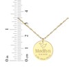 Thumbnail Image 4 of Baby Name & Stats Scalloped Disc Necklace 14K Yellow Gold 18&quot;
