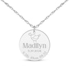 Thumbnail Image 1 of Baby Name & Stats Scalloped Disc Necklace Sterling Silver 18"