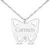 Thumbnail Image 1 of Cutout Butterfly Diamond Accent Name Necklace 10K White Gold 18&quot;
