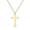 Thumbnail Image 1 of Men's Diamond Accent Name Cross Necklace 10K Yellow Gold 22&quot;