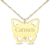 Thumbnail Image 1 of Cutout Butterfly Diamond Accent Name Necklace 10K Yellow Gold 18"
