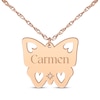 Thumbnail Image 1 of Cutout Butterfly Diamond Accent Name Necklace 14K Rose Gold 18&quot;