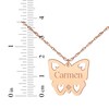 Thumbnail Image 4 of Cutout Butterfly Diamond Accent Name Necklace 14K Rose Gold 18&quot;
