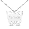 Thumbnail Image 1 of Cutout Butterfly Diamond Accent Name Necklace 14K White Gold 18&quot;