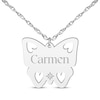 Thumbnail Image 1 of Cutout Butterfly Diamond Accent Name Necklace Sterling Silver 18"