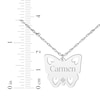 Thumbnail Image 4 of Cutout Butterfly Diamond Accent Name Necklace Sterling Silver 18"