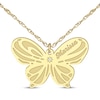 Thumbnail Image 1 of Diamond Accent Butterfly Name Necklace 10K Yellow Gold 18&quot;