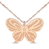 Thumbnail Image 1 of Diamond Accent Butterfly Name Necklace 14K Rose Gold 18&quot;