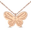 Thumbnail Image 3 of Diamond Accent Butterfly Name Necklace 14K Rose Gold 18&quot;