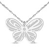 Thumbnail Image 1 of Diamond Accent Butterfly Name Necklace 14K White Gold 18&quot;