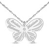 Thumbnail Image 3 of Diamond Accent Butterfly Name Necklace Sterling Silver 18&quot;