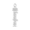Thumbnail Image 2 of Flower-Topped Vertical Tag Name Necklace 10K White Gold 18&quot;