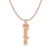 Thumbnail Image 1 of Flower-Topped Vertical Tag Name Necklace 14K Rose Gold 18&quot;