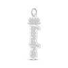 Thumbnail Image 2 of Flower-Topped Vertical Tag Name Necklace Sterling Silver 18"
