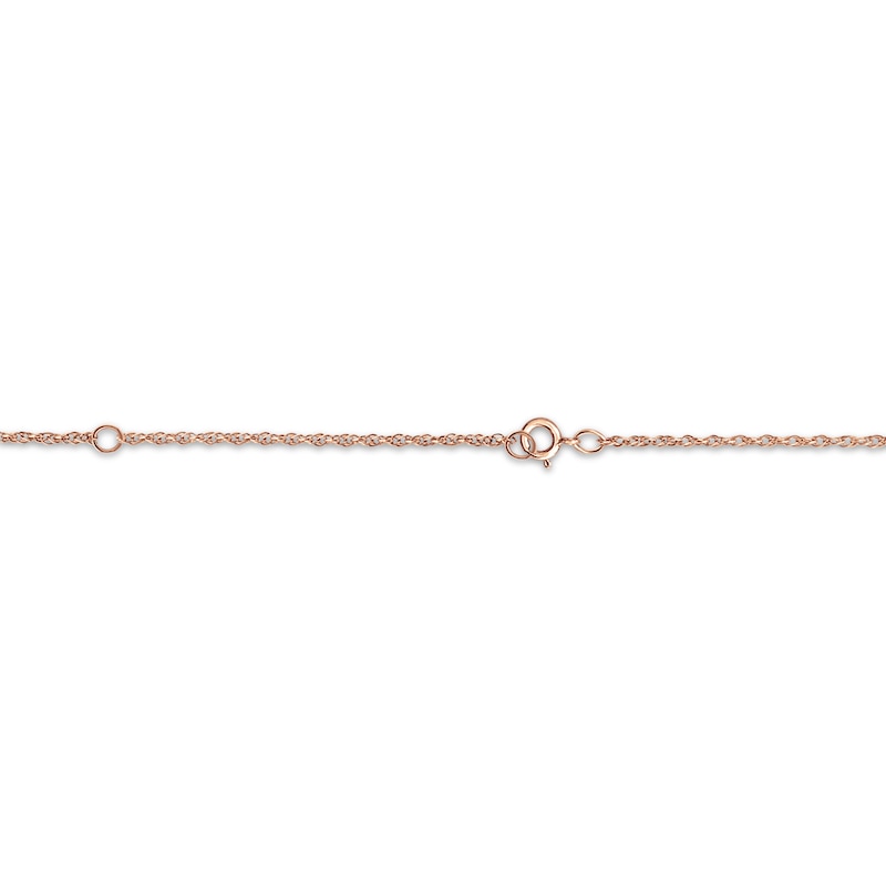 Main Image 3 of Flower-Topped Vertical Two Tag Name Necklace 14K Rose Gold 18&quot;
