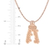 Thumbnail Image 6 of Flower-Topped Vertical Two Tag Name Necklace 14K Rose Gold 18&quot;
