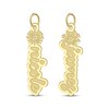 Thumbnail Image 2 of Flower-Topped Vertical Two Tag Name Necklace 14K Yellow Gold 18&quot;