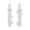 Thumbnail Image 2 of Flower-Topped Vertical Two Tag Name Necklace Sterling Silver 18&quot;