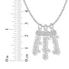 Thumbnail Image 6 of Flower-Topped Vertical Three Tag Name Necklace 10K White Gold 18&quot;