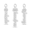 Thumbnail Image 2 of Flower-Topped Vertical Three Tag Name Necklace 14K White Gold 18&quot;