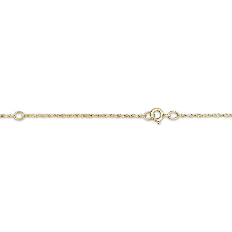Main Image 3 of Flower-Topped Vertical Three Tag Name Necklace 14K Yellow Gold 18&quot;