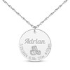 Thumbnail Image 1 of Baby Stats Alphabet Blocks Disc Necklace 10K White Gold 18&quot;