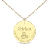 Thumbnail Image 1 of Baby Stats Alphabet Blocks Disc Necklace 10K Yellow Gold 18&quot;