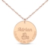 Thumbnail Image 1 of Baby Stats Alphabet Blocks Disc Necklace 14K Rose Gold 18&quot;