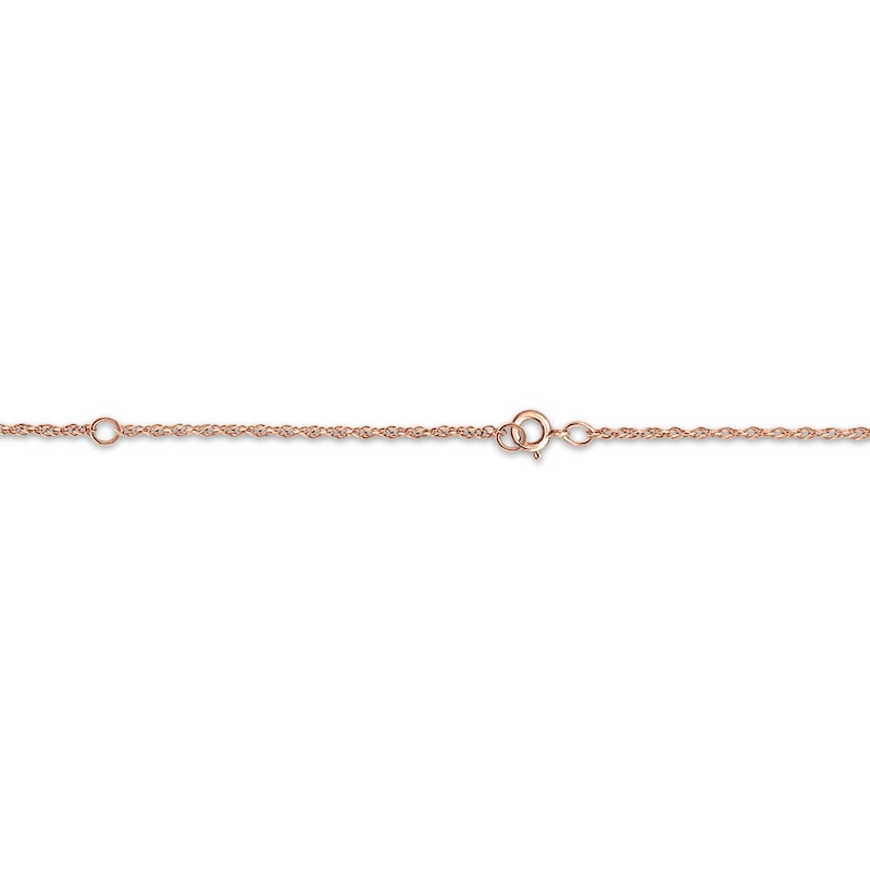 Main Image 2 of Baby Stats Alphabet Blocks Disc Necklace 14K Rose Gold 18&quot;