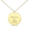 Thumbnail Image 1 of Baby Stats Alphabet Blocks Disc Necklace 14K Yellow Gold 18&quot;