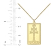 Thumbnail Image 3 of Two-Barred Cross Rectangle Name Necklace 10K Yellow Gold 22&quot;