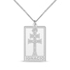 Thumbnail Image 1 of Men's Two-Barred Cross Dog Tag Name Necklace Sterling Silver 22&quot;