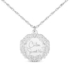 Thumbnail Image 1 of Engravable Diamond Accent Vine Necklace 10K White Gold 18"