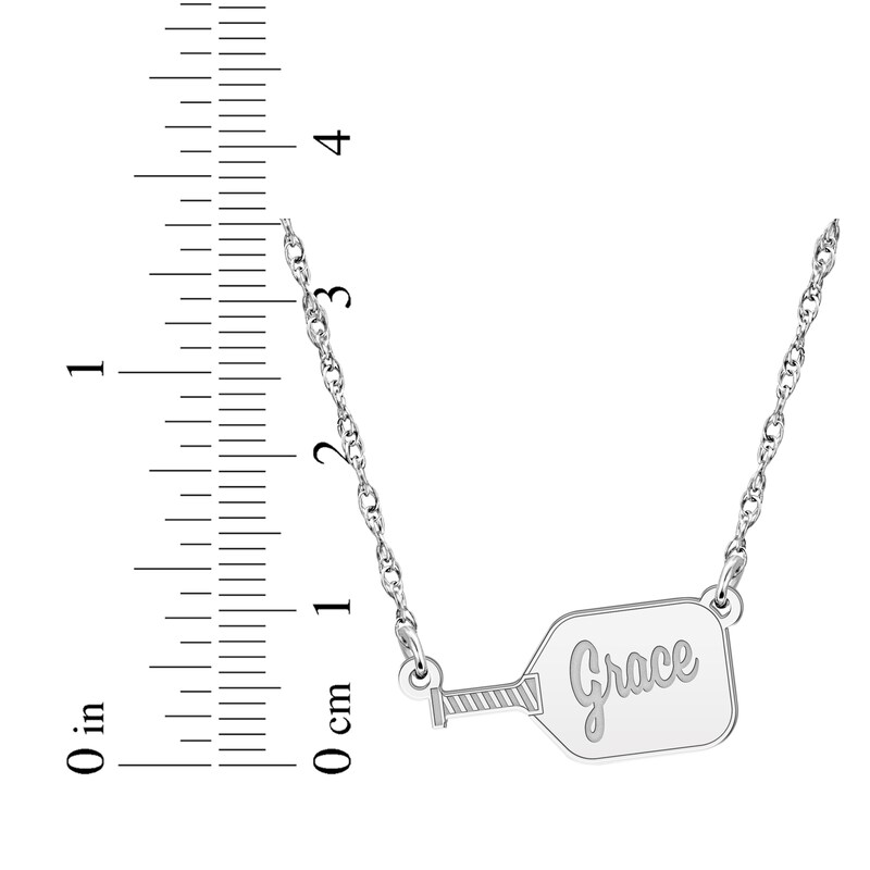 Main Image 4 of Engravable Pickleball Paddle Name Necklace Sterling Silver 18&quot;