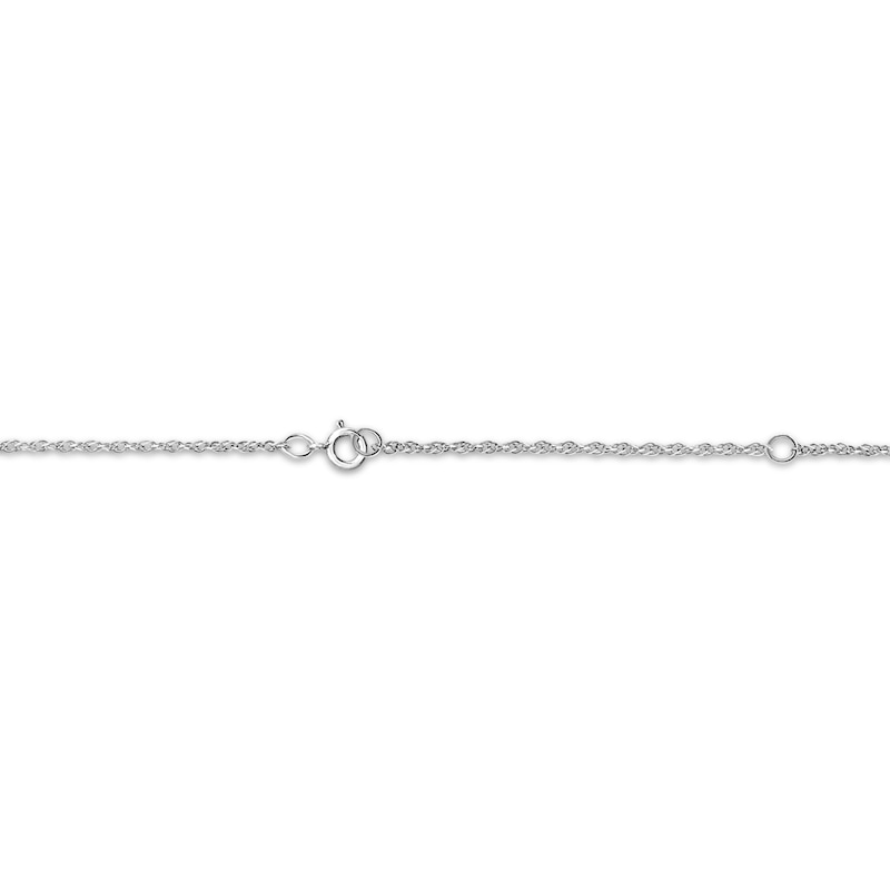 Main Image 2 of Engravable Heart-Shaped Initial Starburst Necklace 10K White Gold 18&quot;