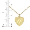 Thumbnail Image 4 of Engravable Heart-Shaped Initial Starburst Necklace 10K Yellow Gold 18&quot;