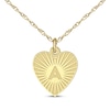 Thumbnail Image 1 of Engravable Heart-Shaped Initial Starburst Necklace 14K Yellow Gold 18&quot;