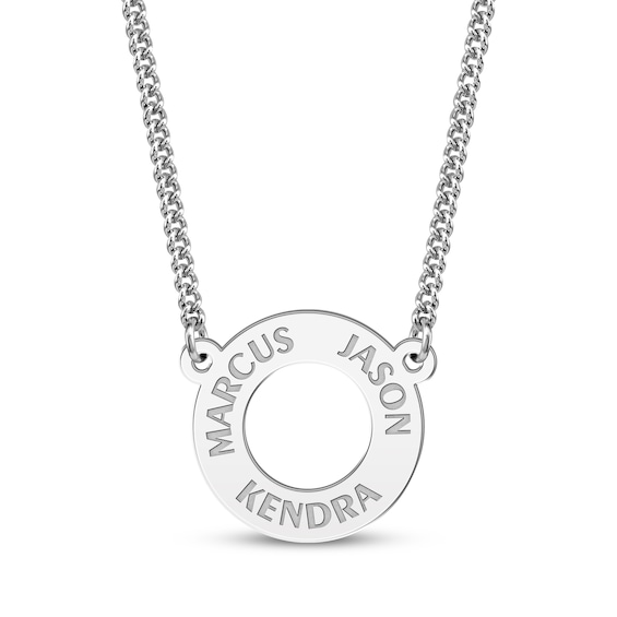 Engravable Small Loop Necklace Sterling Silver 22"