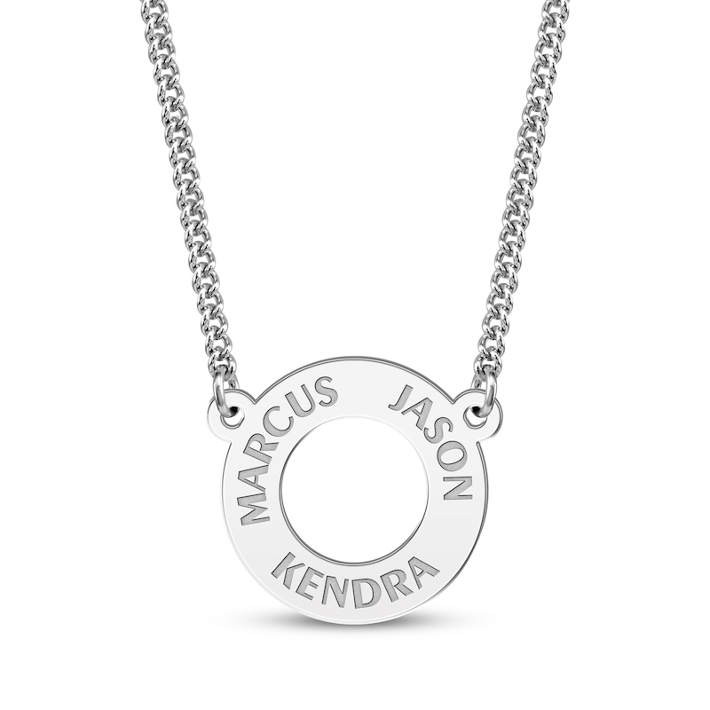 Main Image 1 of Engravable Small Loop Necklace Sterling Silver 22&quot;