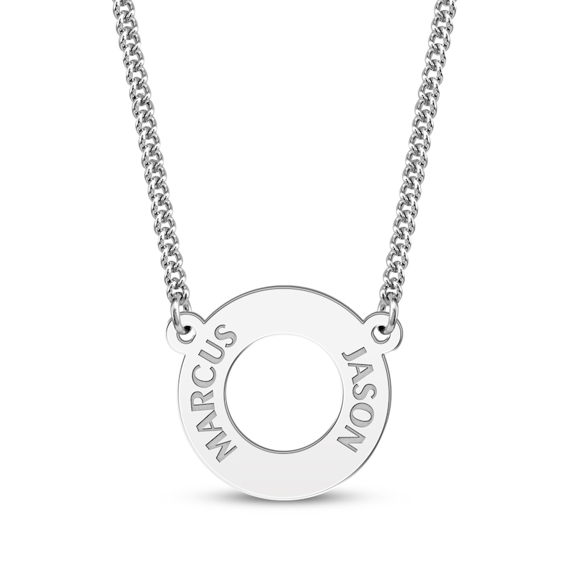 Main Image 2 of Engravable Small Loop Necklace Sterling Silver 22&quot;