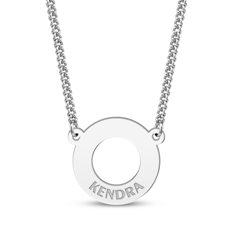 Main Image 3 of Engravable Small Loop Necklace Sterling Silver 22&quot;