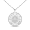 Thumbnail Image 1 of Diamond Accent Engravable Compass Necklace 10K White Gold 18&quot;