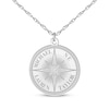 Thumbnail Image 4 of Diamond Accent Engravable Compass Necklace 10K White Gold 18&quot;