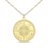 Thumbnail Image 4 of Diamond Accent Engravable Compass Necklace 10K Yellow Gold 18&quot;