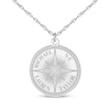 Thumbnail Image 4 of Diamond Accent Engravable Compass Necklace Sterling Silver 18&quot;