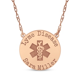Medical Alert Notification Necklace 14K Rose Gold 18"