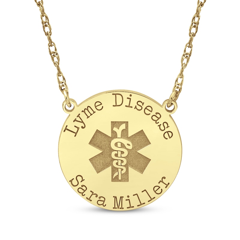 Main Image 1 of Medical Alert Notification Necklace 14K Yellow Gold 18&quot;