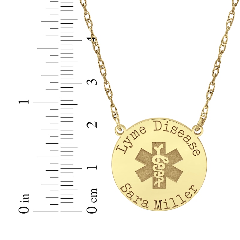 Main Image 4 of Medical Alert Notification Necklace 14K Yellow Gold 18&quot;