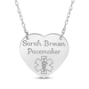 Thumbnail Image 1 of Heart-Shaped Medical Alert Notification Necklace 14K White Gold 18&quot;